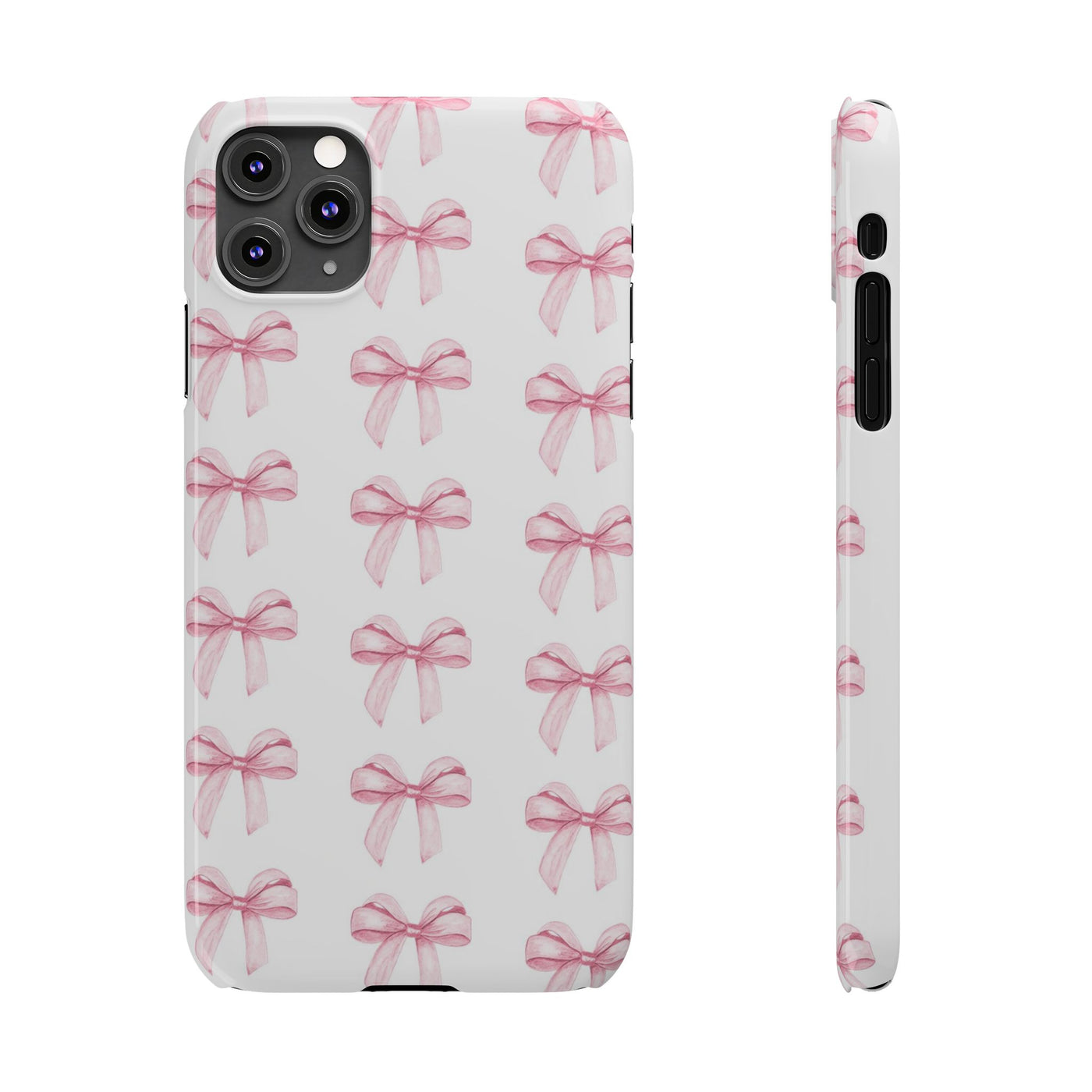 Slim Pink Bows Cute Phone Cases for Iphone 16 Pro Max | iPhone 15 Case | iPhone 15 Pro Max Case, Iphone 14, Iphone 14 Pro Max, Iphone 13 12 11 8 7