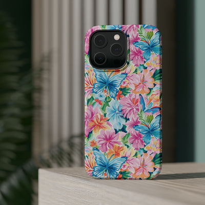 Butterflies Flowers Magsafe Cute Phone Case for Iphone Gift for Her, iPhone 16 Case iPhone 15 Pro Max Case, Iphone 14, Iphone 14 Pro Max, 13, 12