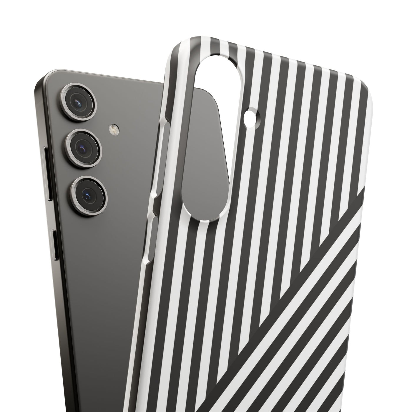 Aesthetic Black White Stripes Cute Phone Case Sleek Snap - For iPhone 17 Pro Max iPhone 16 Pro iPhone 15 Iphone 14 Plus 13 Pro 12 11 10 Gift - Studio40ParkLane