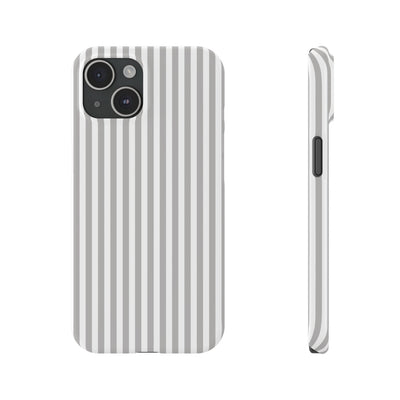 Slim Light Grey Striped Cute Phone Case for Iphone 16 - | iPhone 15 Pro Max Case | iPhone 14 Case Iphone 13 12 11 10 9 8 7 Gift for Her - Studio40ParkLane