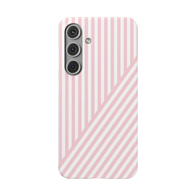 Aesthetic Sweet Pink Stripes Cute Phone Case Sleek Snap - For iPhone 17 Pro Max iPhone 16 Pro iPhone 15 Iphone 14 Plus 13 Pro 12 11 10 Gift