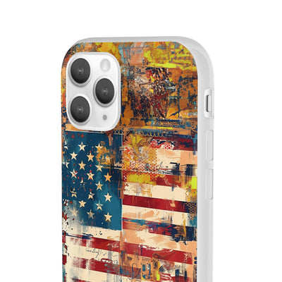 Cute Flexi Phone Cases, US Flag Abstract, Compatible with Samsung Galaxy S23, Samsung S22, Samsung S21, Samsung S20, Galaxy S20 Ultra