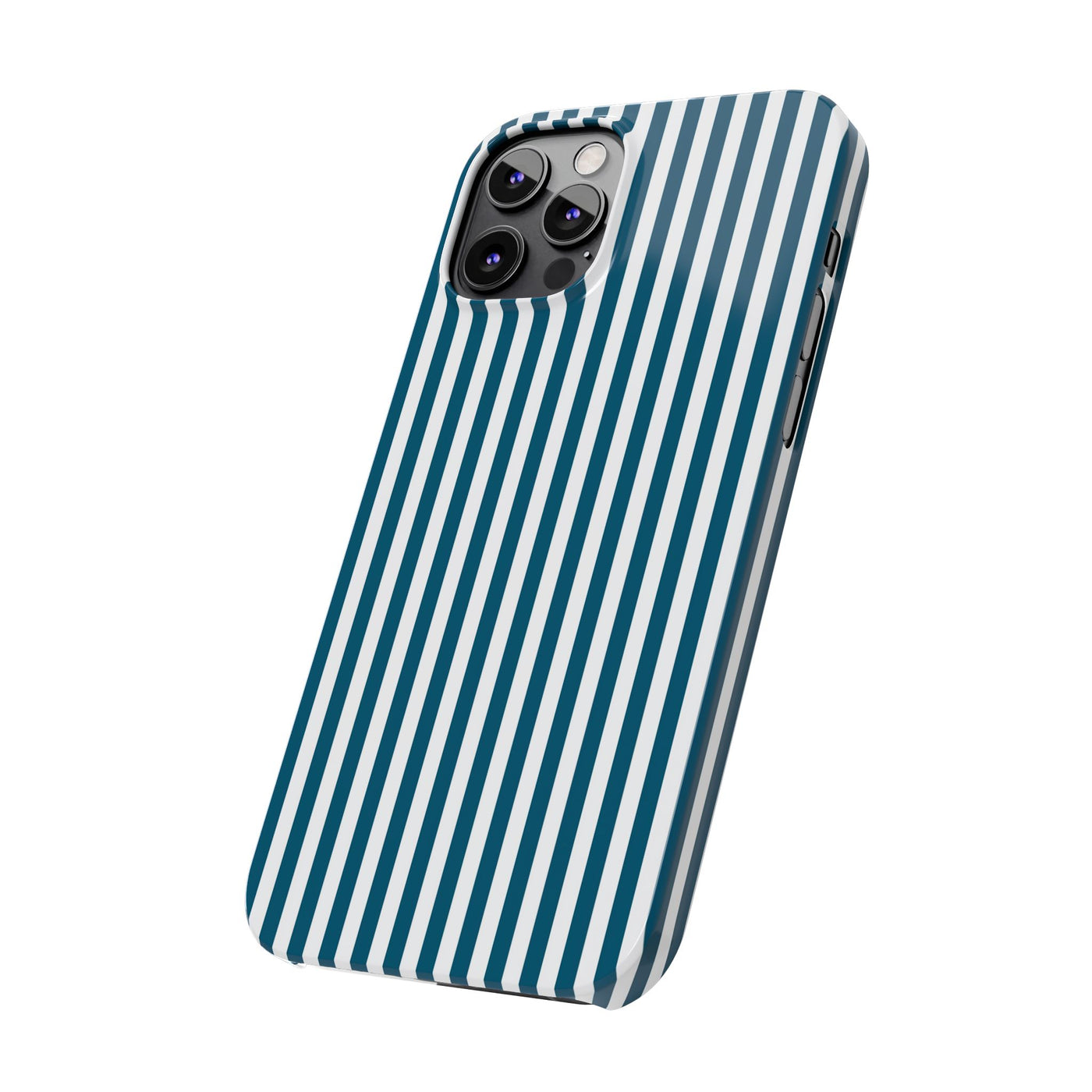 Slim Teal Blue Striped Cute Phone Case for Iphone 16 - | iPhone 15 Pro Max Case | iPhone 14 Case Iphone 13 12 11 10 9 8 7 X XS Gift for Her - Studio40ParkLane