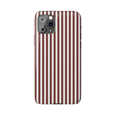 Slim Chocolate Brown Striped Cute Phone Case for Iphone 16 - | iPhone 15 Pro Max Case | iPhone 14 Case Iphone 13 12 11 10 9 8 7 Gift for Her - Studio40ParkLane