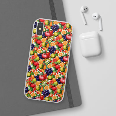 Cute Flexi Phone Cases, Summer Fruit Mix, Compatible with Samsung Galaxy S23, Samsung S22, Samsung S21, Samsung S20, Galaxy S20 Ultra