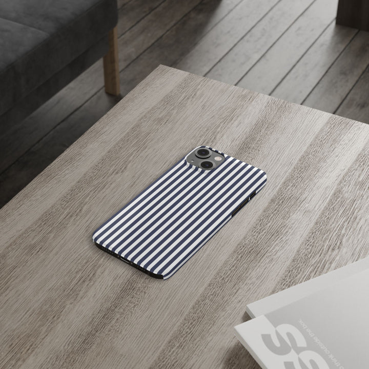 Slim Navy Blue Striped Cute Phone Case for Iphone 16 - | iPhone 15 Pro Max Case | iPhone 14 Case Iphone 13 12 11 10 9 8 7 XS X Gift for Her - Studio40ParkLane