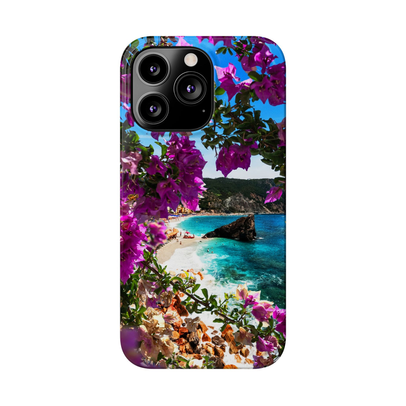 Bougainvillea Sea View Slim Cute Phone Cases for Iphone  | iPhone 15 Case | iPhone 15 Pro Max Case, Iphone 14, Iphone 14 Pro Max, Iphone 13