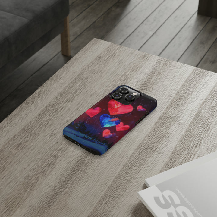 Slim Cute Phone Cases for Iphones - | iPhone 15 Case | iPhone 15 Pro Max Case, Iphone 14 Case, Iphone 14 Pro Max, Iphone 13, Night Sky Hearts Love - Studio40ParkLane
