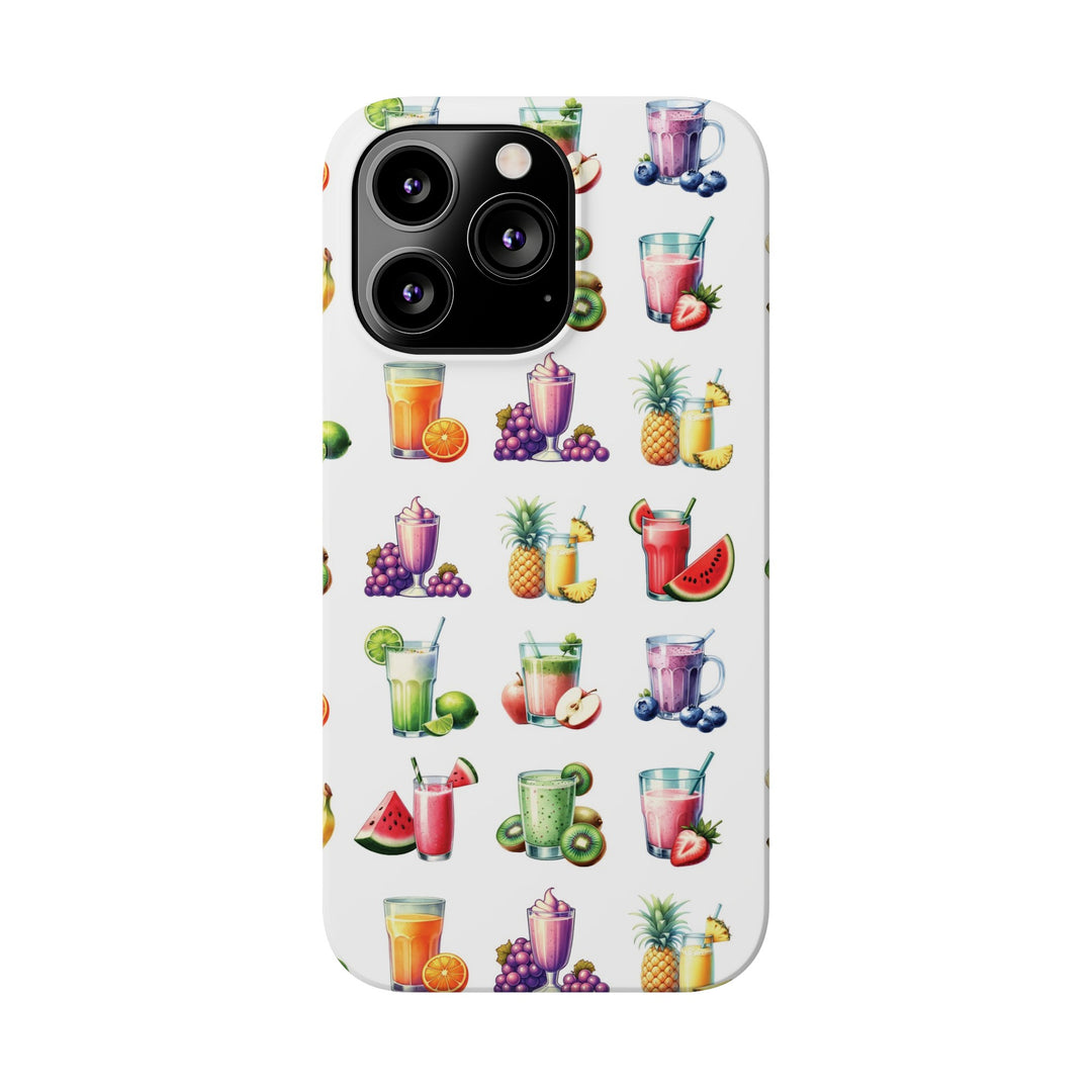 Slim Cute Phone Cases for Iphone - | iPhone 15 Case | iPhone 15 Pro Max Case, Iphone 14 Case, Iphone 14 Pro Max, Iphone 13, Tropical Summer Fruit Cocktail - Studio40ParkLane