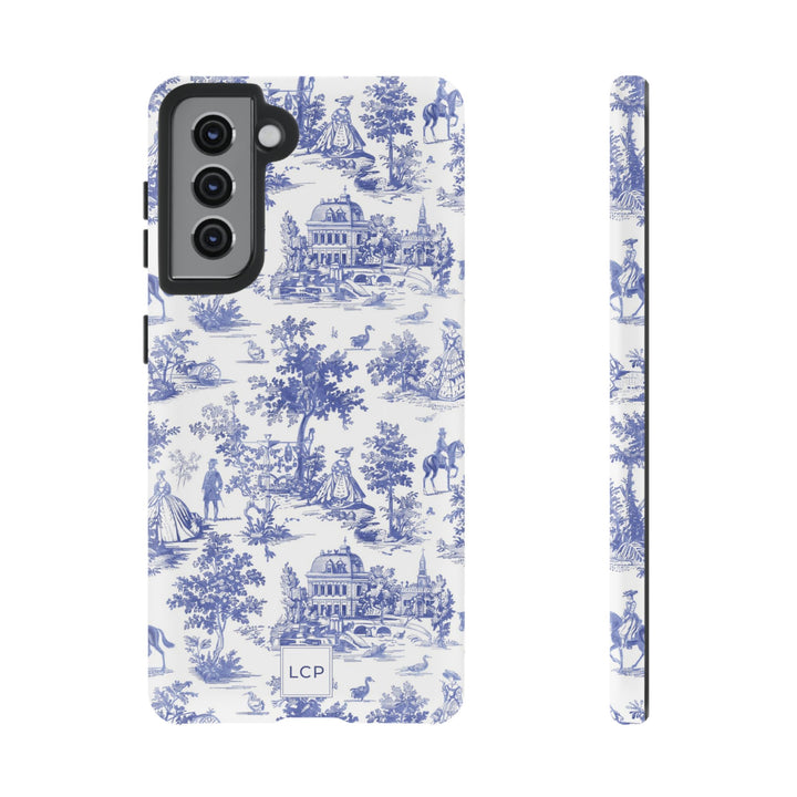 Personalized Custom French Toile Tough Cute Phone Case For Apple iPhone 18, 17, 16, 15 14, Pro Max, Samsung Galaxy S26, S25, S24 Plus Ultra