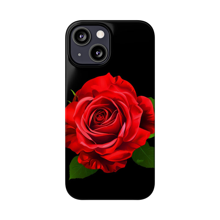Slim Red Rose Flowers Gift for Her Cute Phone Cases for Iphone 16 Pro Max | iPhone 15 Case | iPhone 15 Pro Max Case, Iphone 14, Iphone 14 Pro Max, Iphone 13 12 11 8 7 - Studio40ParkLane