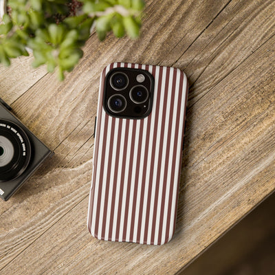 Tough Premium Chocolate Stripes Phone Case Gift for Her - For Apple iPhone 16 Pro Max 16e iPhone 15 Pro iPhone Iphone 14 Plus 13 Pro 12 SE XR - Studio40ParkLane