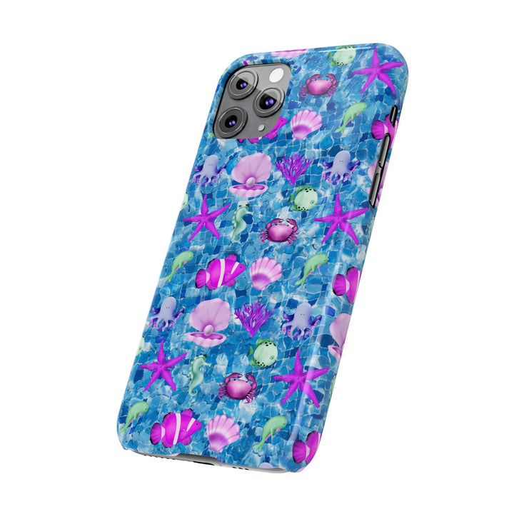 Slim Cute Phone Cases for Iphone - | iPhone 15 Case | iPhone 15 Pro Max Case, Iphone 14 Case, Iphone 14 Pro Max, Iphone 13, Blue Pink Under Sea - Studio40ParkLane
