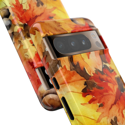 Impact Resistant, Fall Leaves, Cute Phone Cases for Samsung S24, S23, S22, S21, IPhone 15 pro Iphone 14 pro Iphone 13 IPhone 12 Iphone 11