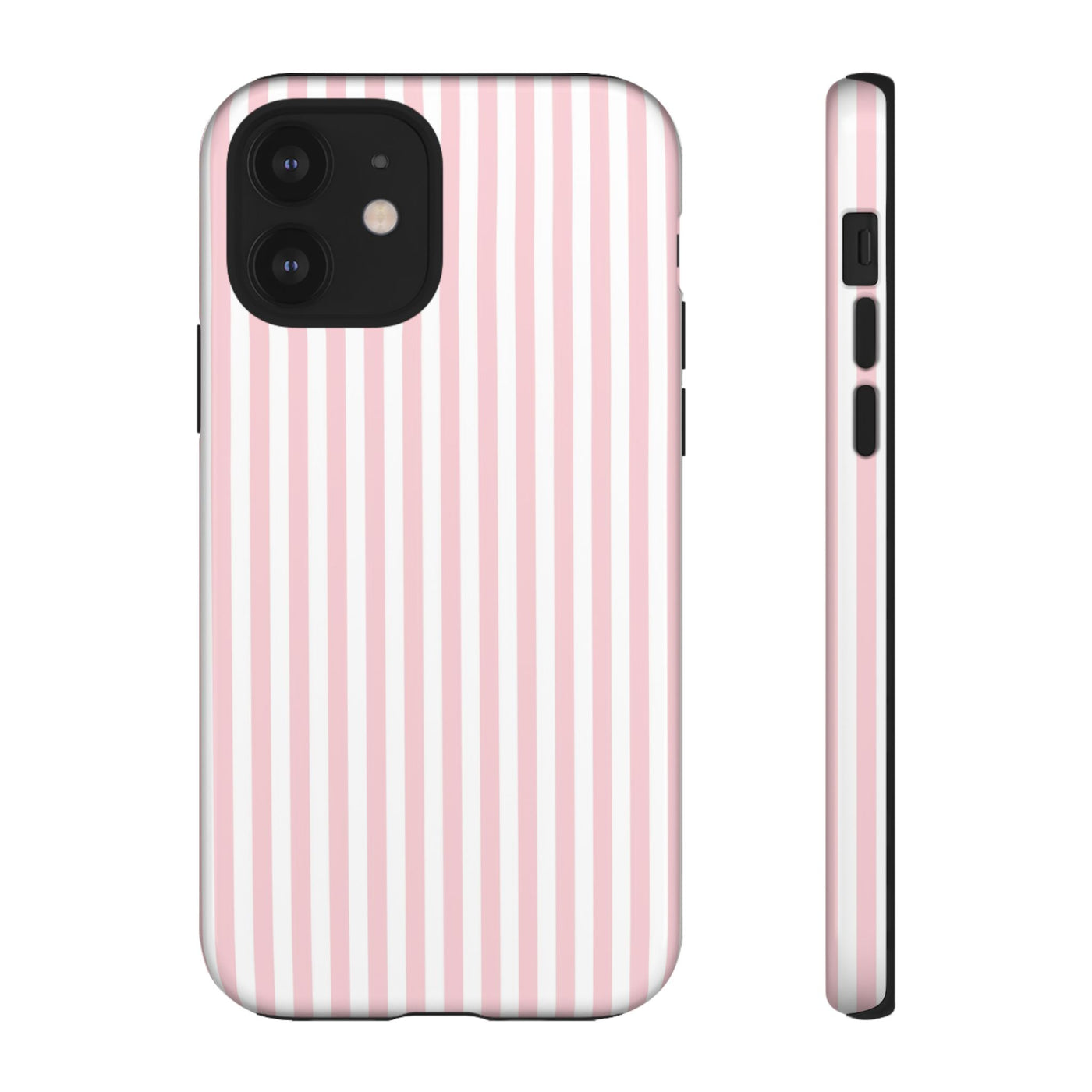 Tough Premium Sweet Pink Stripes Phone Case Gift for Her - For Apple iPhone 16 Pro Max 16e iPhone 15 Pro iPhone Iphone 14 Plus 13 Pro 12 SE XR - Studio40ParkLane