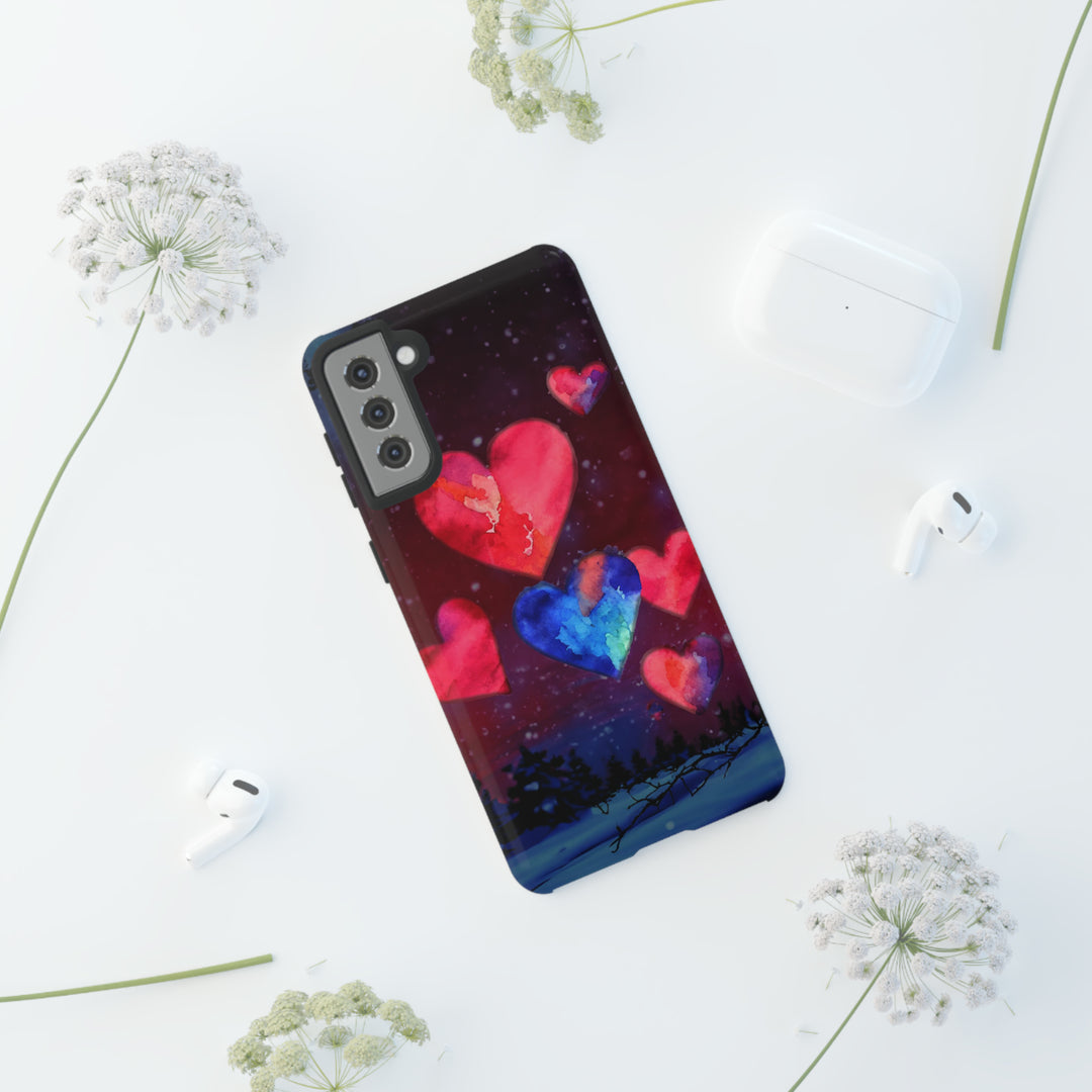 Cute Samsung Phone Case | Aesthetic Samsung Phone Case | Galaxy S23, S22, S21, S20 | Luxury case, Rising Hearts Night Phone Case - Studio40ParkLane