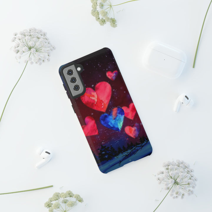 Cute Samsung Phone Case | Aesthetic Samsung Phone Case | Galaxy S23, S22, S21, S20 | Luxury case, Rising Hearts Night Phone Case - Studio40ParkLane