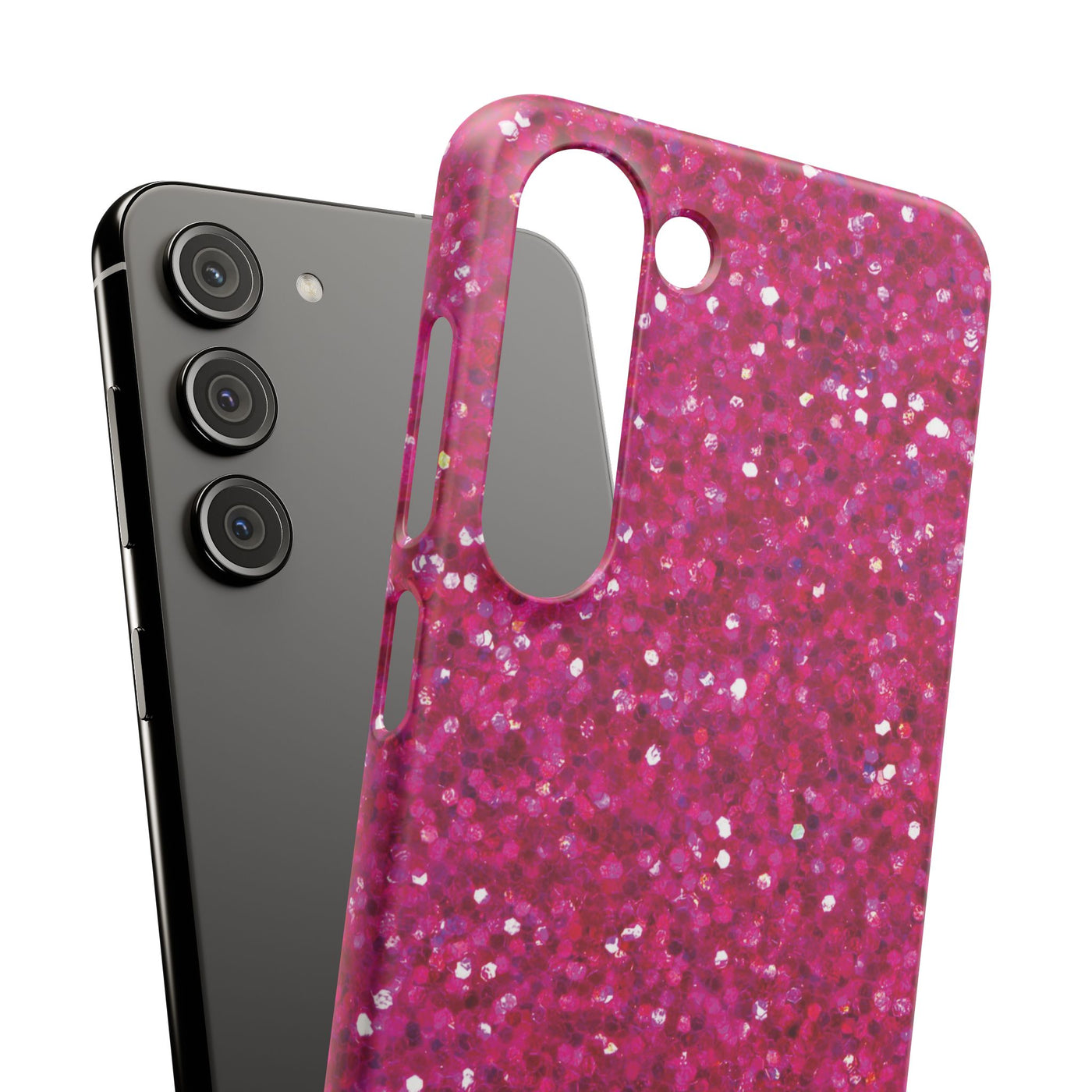 Snap Non-Glitter Muted Pink Play on "Faux" Glitter Effect Cute Phone Cases for Samsung and Iphone, 16, 15, 14, S24, S23, S22, S21, S20, Plus and Ultra