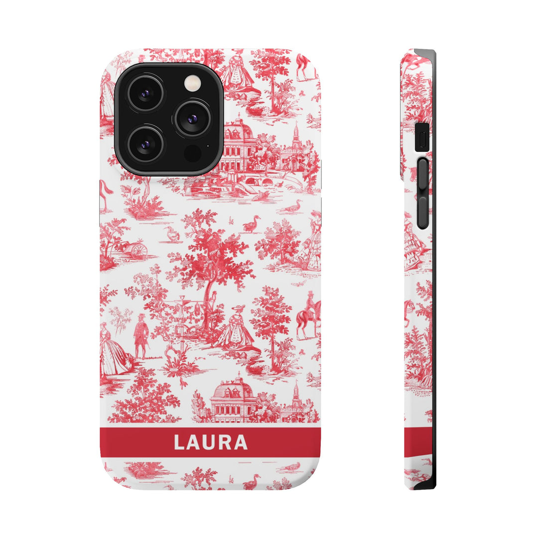 Magsafe French Toile Personalized Initial Custom Gift for Her Cute Phone Cases for Iphone 16 Pro Max | iPhone 15 Case | iPhone 15 Pro Max Case, Iphone 14, 13, 12, 11, 10, 8, 7 - Studio40ParkLane