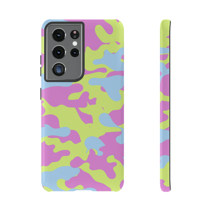 Cute Phone Case | Aesthetic Phone Cases| for Galaxy S23, S22, S21, S20 | Blue Pink Camouflage, Protective Phone Case - Studio40ParkLane