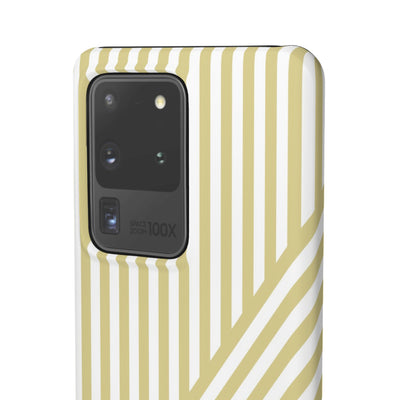 Aesthetic Yellow Beige Stripes Cute Phone Case Sleek Snap - For iPhone 17 Pro Max iPhone 16 Pro iPhone 15 Iphone 14 Plus 13 Pro 12 11 10 Gift