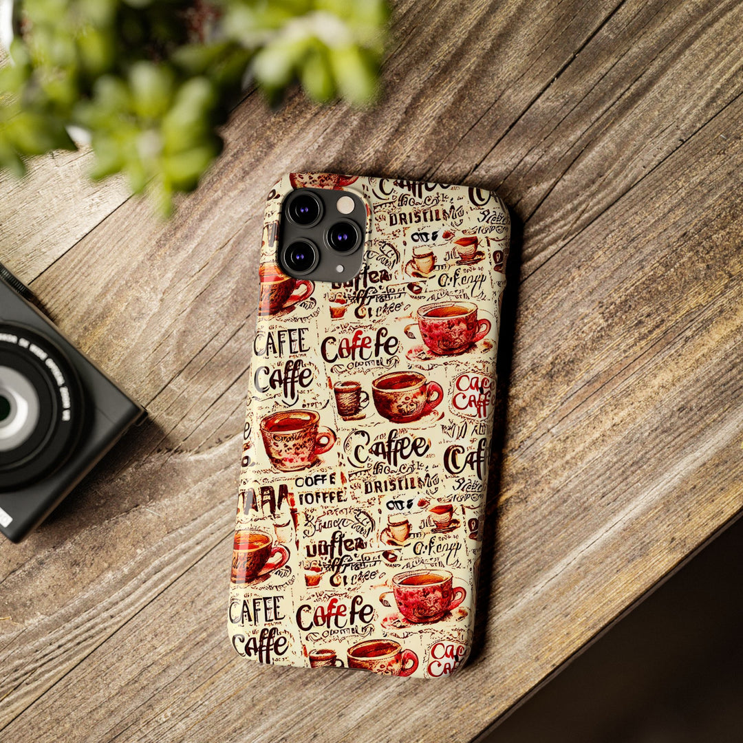 Slim Cute Phone Cases for Iphone - | iPhone 15 Case | iPhone 15 Pro Max Case, Iphone 14 Case, Iphone 14 Pro Max, Iphone 13, Paris Coffee Cup - Studio40ParkLane