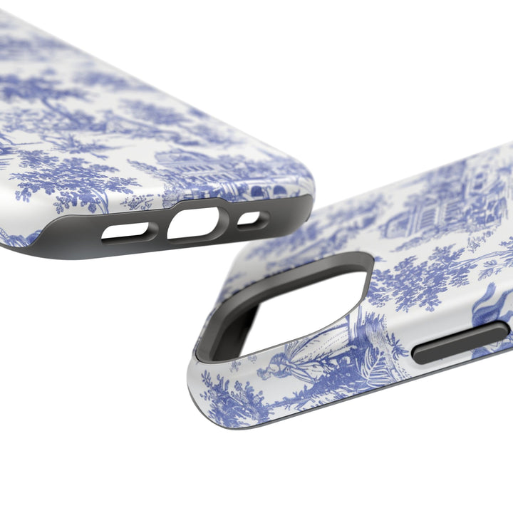 Blue Toile Magnetic Impact-Resistant Cute Phone Case for Iphone 16, iPhone 15 Pro Max Plus 14, 13, 12, 11 Gift for her - Studio40ParkLane