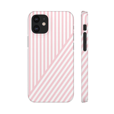 Aesthetic Sweet Pink Stripes Cute Phone Case Sleek Snap - For iPhone 17 Pro Max iPhone 16 Pro iPhone 15 Iphone 14 Plus 13 Pro 12 11 10 Gift