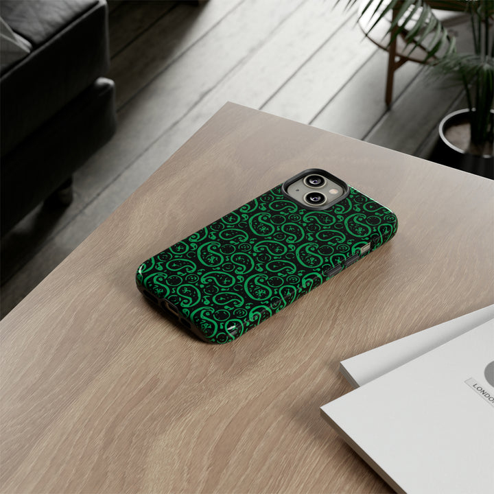 Cute IPhone Case | iPhone 15 Case | iPhone 15 Pro Max Case, Iphone 14 Case, Iphone 14 Pro Max Case IPhone Case for Art Lovers, Paisley Green - Studio40ParkLane