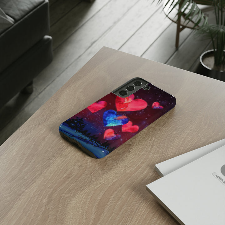 Cute Samsung Phone Case | Aesthetic Samsung Phone Case | Galaxy S23, S22, S21, S20 | Luxury case, Rising Hearts Night Phone Case - Studio40ParkLane