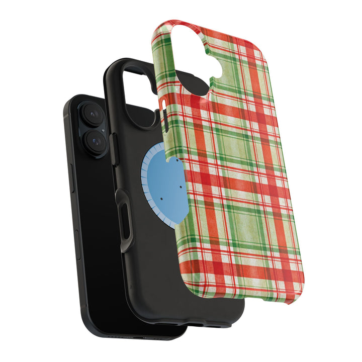 Aesthetic Tough Magsafe Red Green Checkered Phone Case - For iPhone 17 Pro Max iPhone 16 Pro iPhone 15 Iphone 14 Plus 13 Pro 12 11 10 - Studio40ParkLane