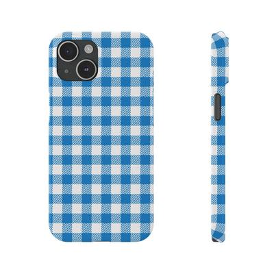 Slim Blue Gingham Gift for Her Cute Phone Cases for Iphone 16 Pro Max | iPhone 15 Case | iPhone 15 Pro Max Case, Iphone 14, 13, 12, 11, 10, 8, 7