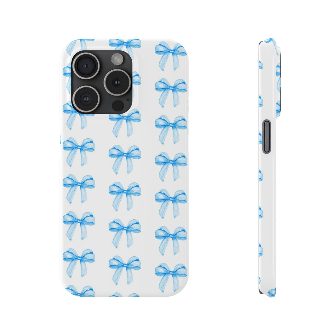 Slim Blue Bows Cute Phone Cases for Iphone 16 Pro Max | iPhone 15 Case | iPhone 15 Pro Max Case, Iphone 14, Iphone 14 Pro Max, Iphone 13 12 11 8 7 - Studio40ParkLane