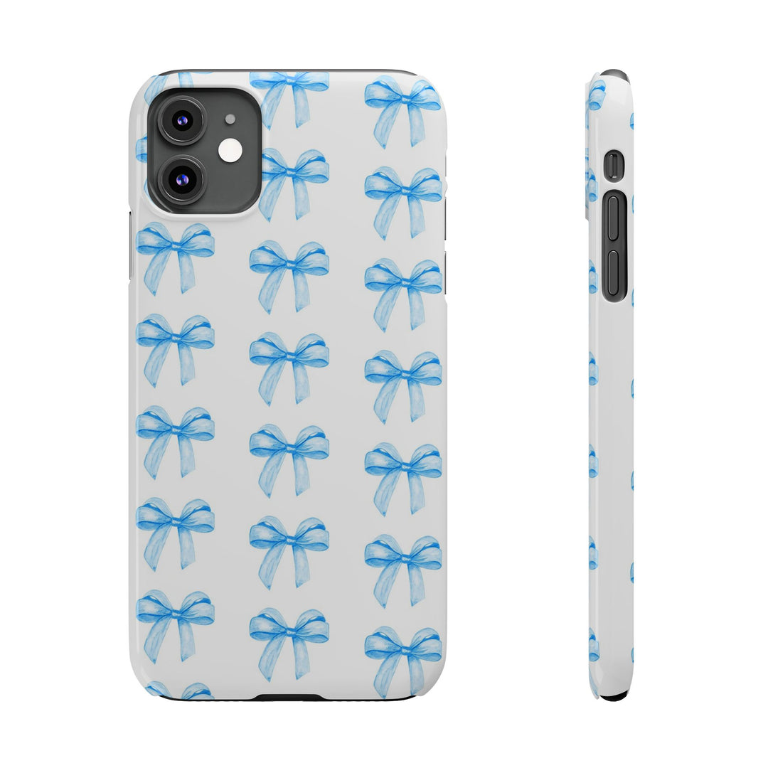 Slim Blue Bows Cute Phone Cases for Iphone 16 Pro Max | iPhone 15 Case | iPhone 15 Pro Max Case, Iphone 14, Iphone 14 Pro Max, Iphone 13 12 11 8 7 - Studio40ParkLane