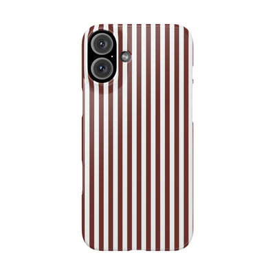 Slim Chocolate Brown Striped Cute Phone Case for Iphone 16 - | iPhone 15 Pro Max Case | iPhone 14 Case Iphone 13 12 11 10 9 8 7 Gift for Her - Studio40ParkLane