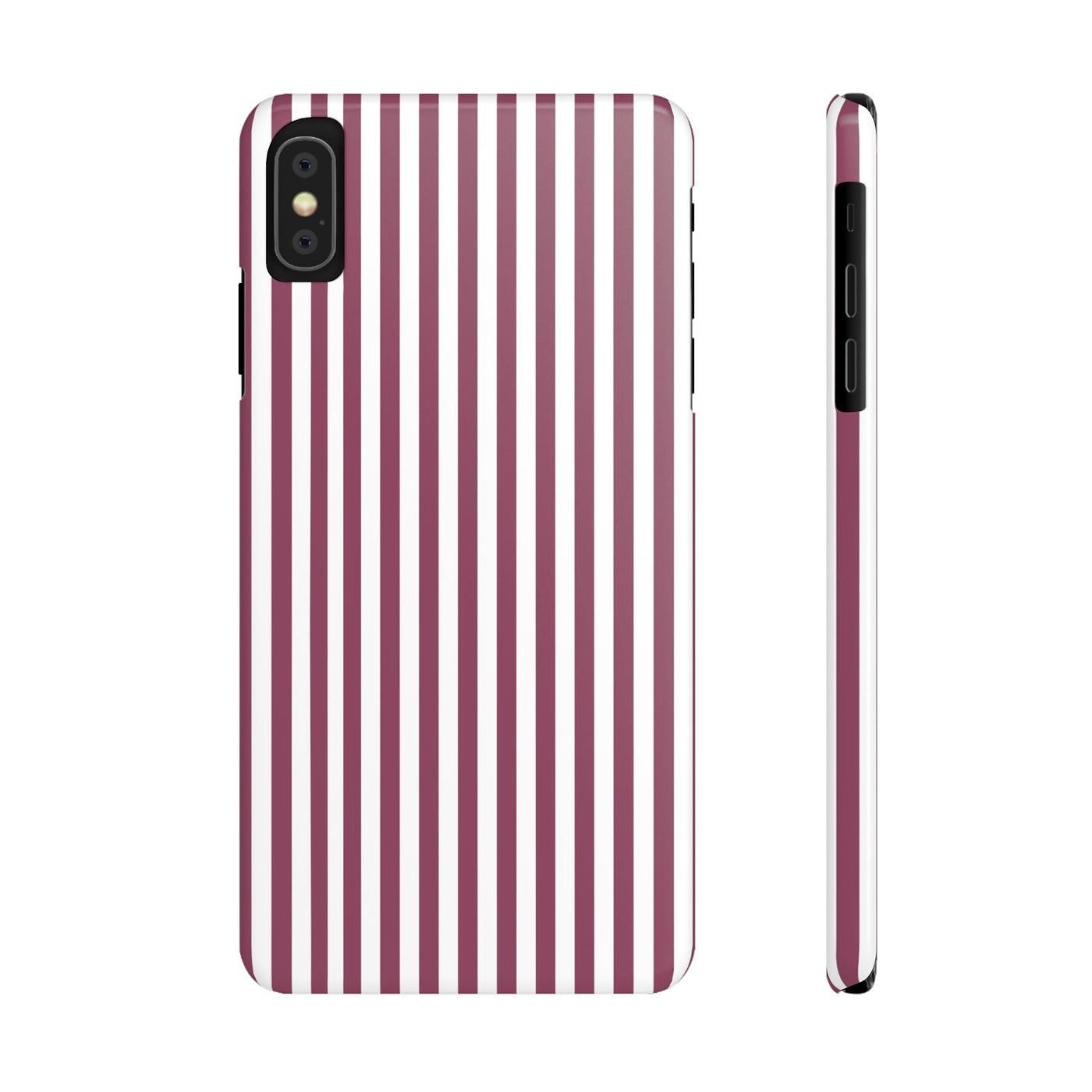 Slim Claret Red Striped Cute Phone Case for Iphone 16 - | iPhone 15 Pro Max Case | iPhone 14 Case Iphone 13 12 11 10 9 8 7 XS X Gift for Her - Studio40ParkLane