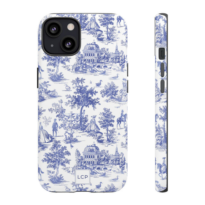 Personalized Custom French Toile Tough Cute Phone Case For Apple iPhone 18, 17, 16, 15 14, Pro Max, Samsung Galaxy S26, S25, S24 Plus Ultra