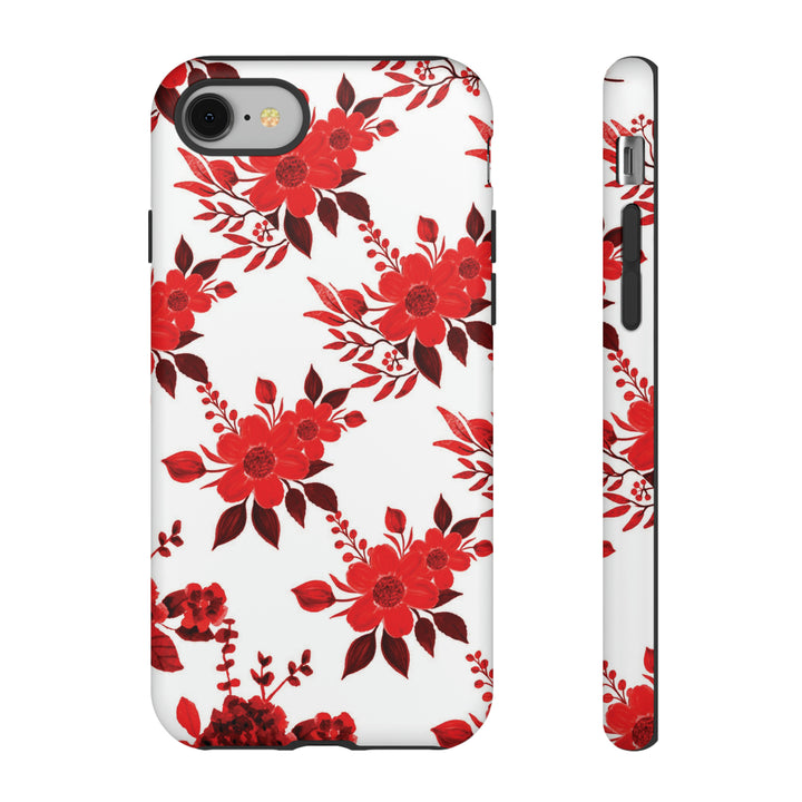 Cute IPhone Case | Red White Flowers, iPhone 15 Case | iPhone 15 Pro Case, Iphone 14 Case, Iphone 14 Pro Max Case, Protective Iphone Case - Studio40ParkLane