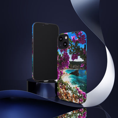 Impact Resistant, Bougainvillea Seaview, Cute Phone Cases for Samsung S24, S23, S22, S21, IPhone 15 pro Iphone 14 pro Iphone 13 IPhone 12 Iphone 11