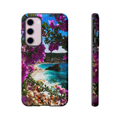 Impact Resistant, Bougainvillea Seaview, Cute Phone Cases for Samsung S24, S23, S22, S21, IPhone 15 pro Iphone 14 pro Iphone 13 IPhone 12 Iphone 11