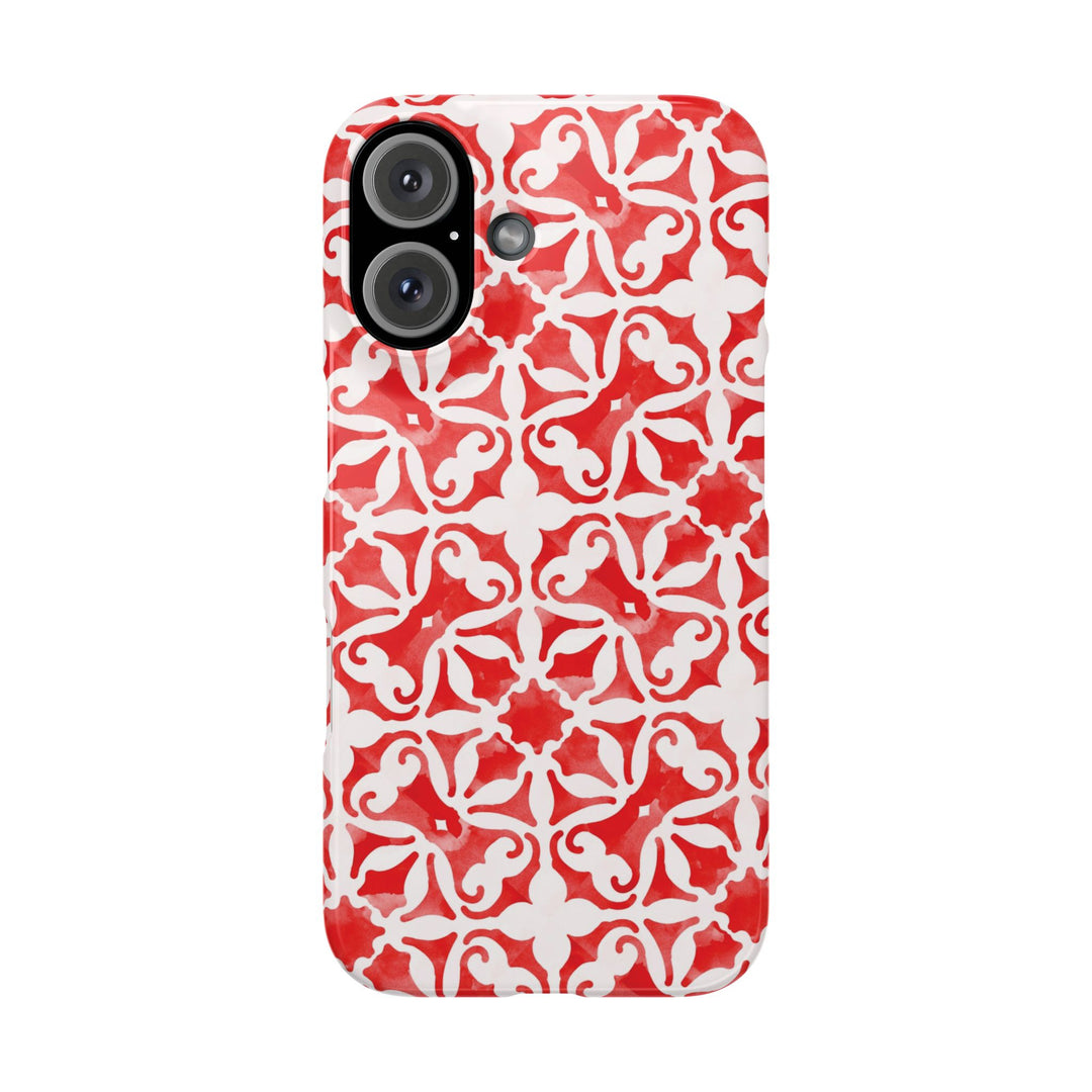 Slim Red Mosaic Gift for Her Cute Phone Cases for Iphone 16 Case | iPhone 15 Case | iPhone 15 Pro Max Case, Iphone 14, Iphone 14 Pro Max, Iphone 13, 12, 11, 10, 8,7 - Studio40ParkLane