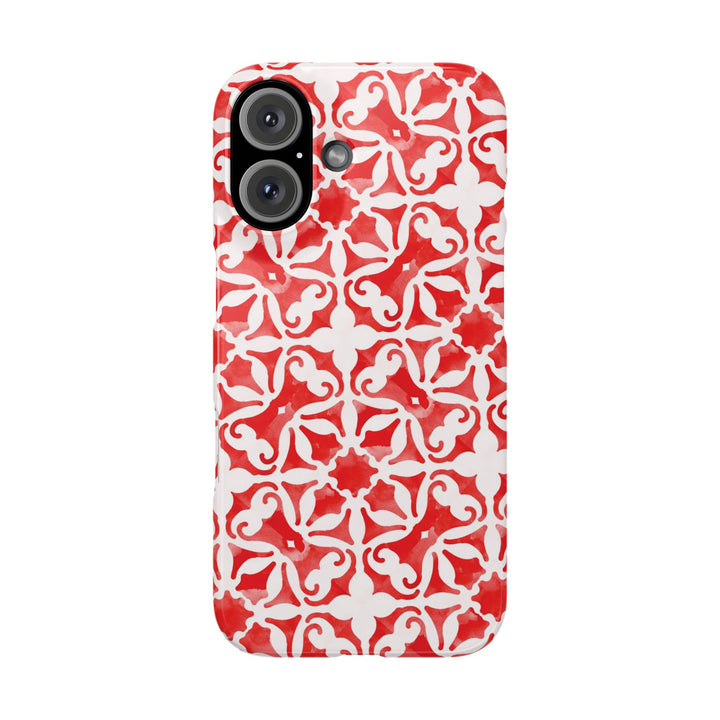 Slim Red Mosaic Gift for Her Cute Phone Cases for Iphone 16 Case | iPhone 15 Case | iPhone 15 Pro Max Case, Iphone 14, Iphone 14 Pro Max, Iphone 13, 12, 11, 10, 8,7 - Studio40ParkLane