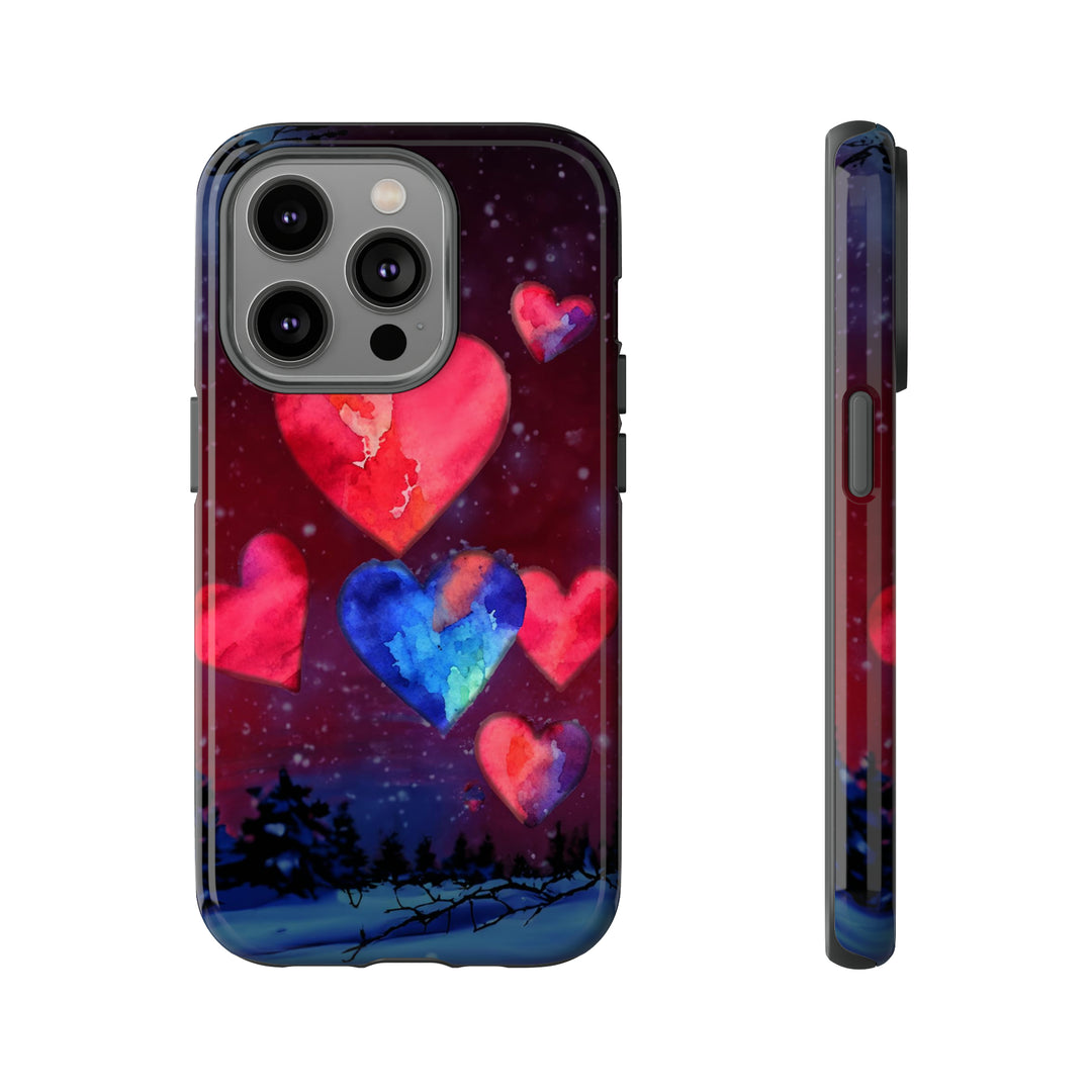 Cute IPhone Case | Rising Heart Love Night, iPhone 15 Case | iPhone 15 Pro Case, Iphone 14 Case, Iphone 14 Pro Max Case, Iphone 13 Case - Studio40ParkLane