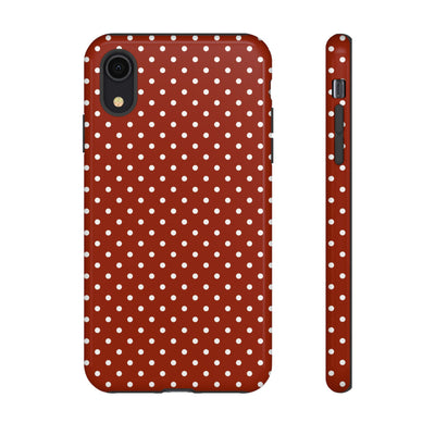 Aesthetic Tough Clay Red Polka Dots Premium Phone Case - For iPhone 17 Pro Max iPhone 16 Pro iPhone 15 Iphone 14 Plus 13 Pro 12 11 10 XR XS - Studio40ParkLane