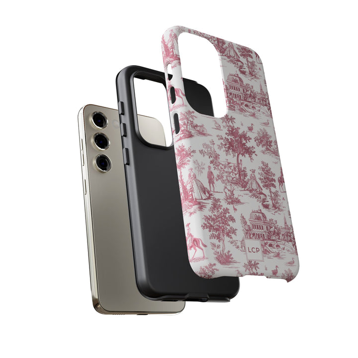 Personalized Custom French Toile Tough Cute Phone Case For Apple iPhone 18, 17, 16, 15 14, Pro Max, Samsung Galaxy S26, S25, S24 Plus Ultra