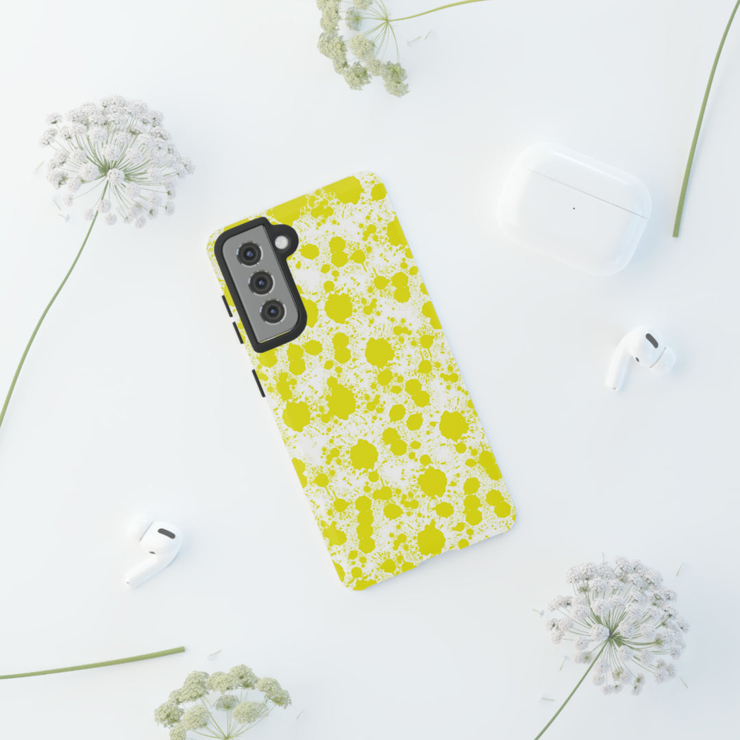Cool Phone Case | Aesthetic Phone Case | Paint Splash Yellow | For Samsung Galaxy S23, S22, S21, S20 | Luxury Double Layer | Cute - Studio40ParkLane