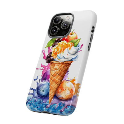 Impact Resistant, Summer Ice Cream Cone, Cute Phone Cases for Samsung S24, S23, S22, S21, IPhone 15 pro Iphone 14 pro Iphone 13 IPhone 12 Iphone 11