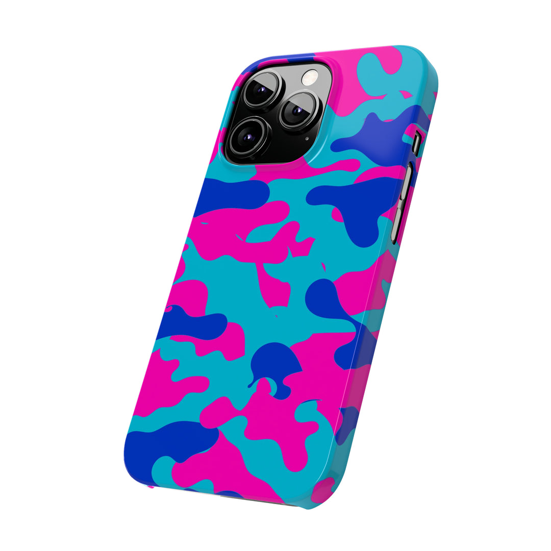 Slim Cute Phone Cases for Iphone - | iPhone 15 Case | iPhone 15 Pro Max Case, Iphone 14 Case, Iphone 14 Pro Max, Iphone 13, Blue Pink Camouflage - Studio40ParkLane