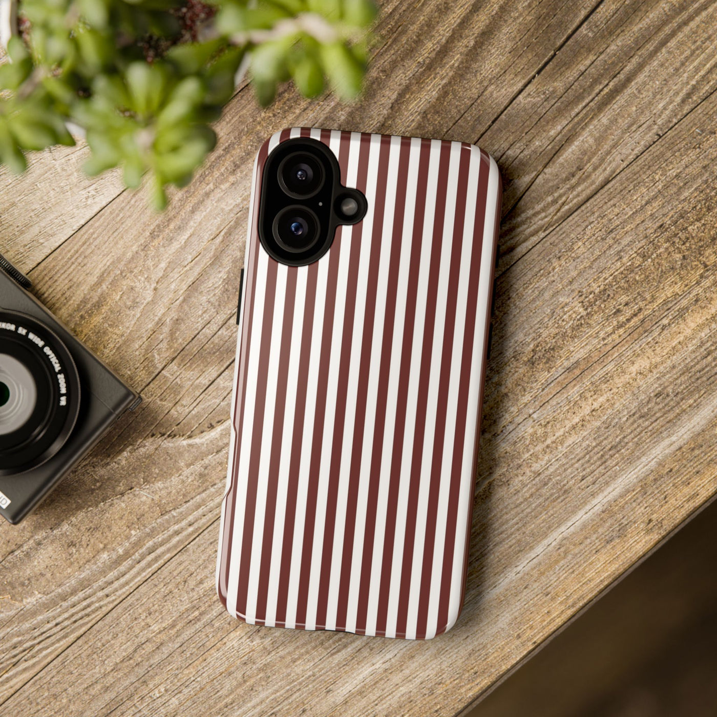 Tough Premium Chocolate Stripes Phone Case Gift for Her - For Apple iPhone 16 Pro Max 16e iPhone 15 Pro iPhone Iphone 14 Plus 13 Pro 12 SE XR - Studio40ParkLane