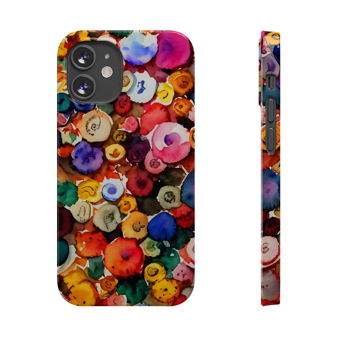 Slim Cute Phone Cases for Iphone | iPhone 15 Case | iPhone 15 Pro Max Case, Iphone 14, Iphone 14 Pro Max, Iphone 13, Colorful Buttons Abstract - Studio40ParkLane